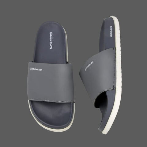 Skechers Ultra Go Grey Slide Sandals – Lightweight & Stylish